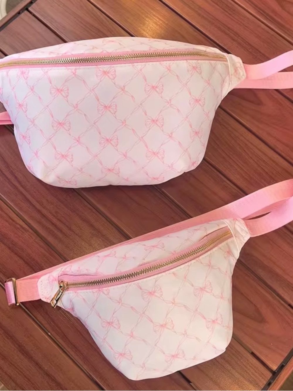 Mommy & Me “matching”  Pink Bow Pattern Travel Waist Bag